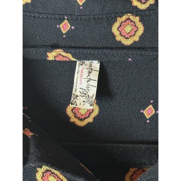 Free People Geometric Button‎ Up Top Womens Sz S Oversized Soft Casual Bohemin - Picture 2 of 9